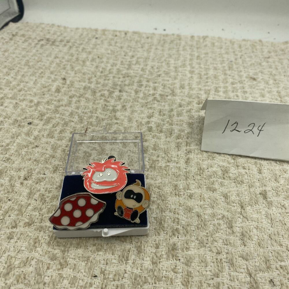 Lot Of 3-Disney Trading Pins-Incredibles Baby, Minnie Mouse Skirt, & Club Pengui